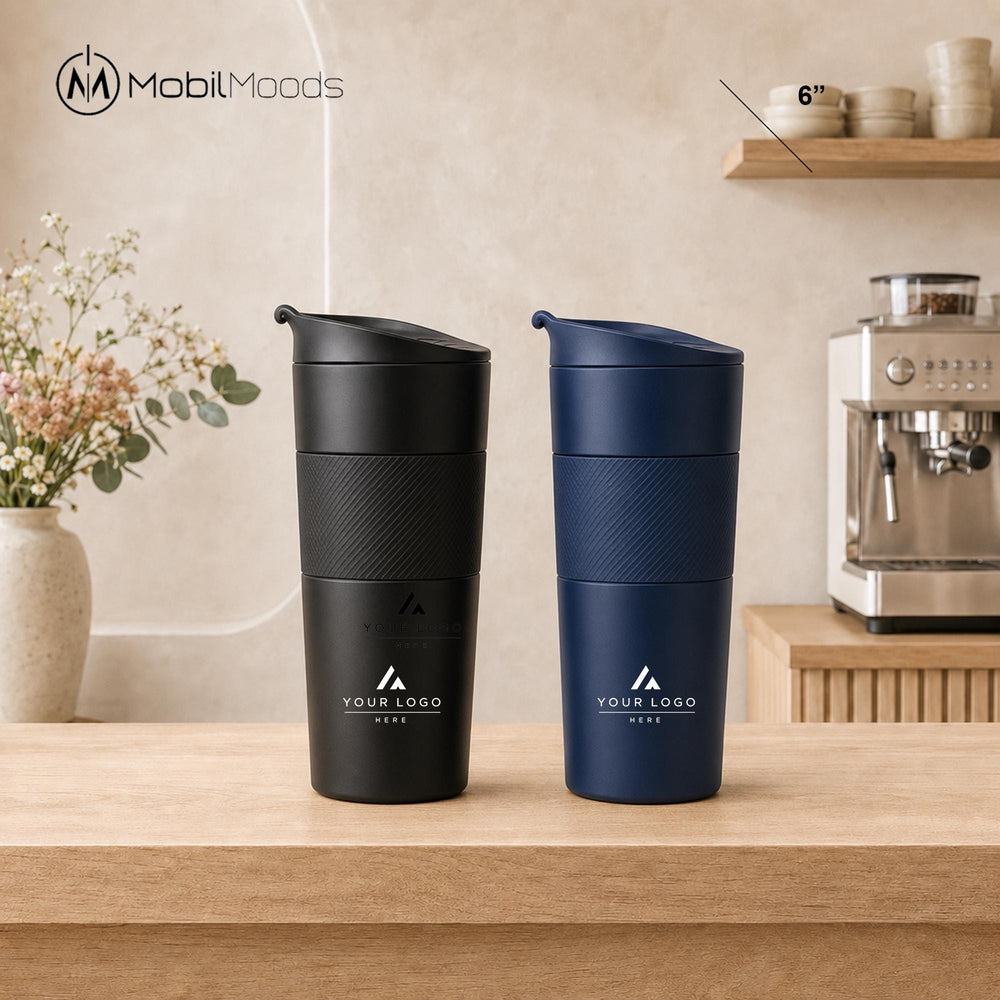 Personalized Travel Tumbler with Lid, Custom Logo Corporate Gift, Branded Insulated Coffee Cup, Employee and Client Appreciation Gift