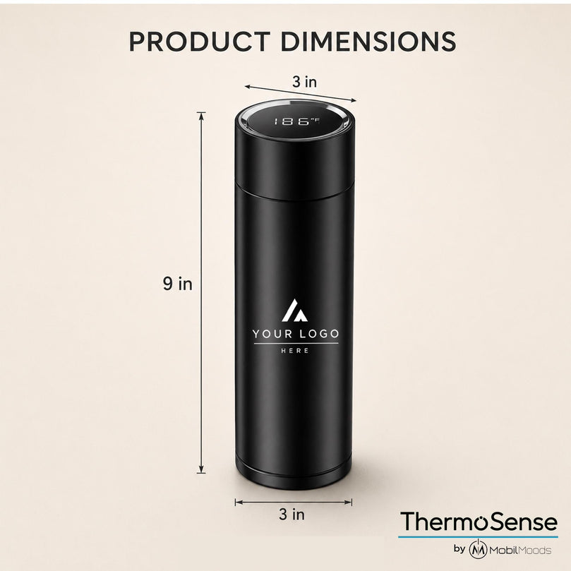 Custom Smart Thermos with Temperature Display, Custom Logo Corporate Gift, Employee and Client Appreciation Bottle, Company Conference Swag