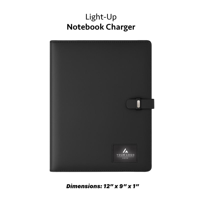 Personalized A4 Light-Up Charging Notebook, Custom Logo Tech Onboarding Kit, Realtor Closing Gift, Conference Speaker Gift