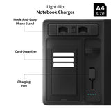 Personalized A4 Light-Up Charging Notebook, Custom Logo Tech Onboarding Kit, Realtor Closing Gift, Conference Speaker Gift