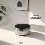 Personalized Titanium Bluetooth Speaker, Custom Laser Engraved Logo, Conference Speaker Gift, Tech Team Award, Executive Desk Audio