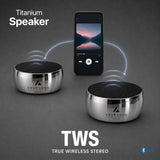 Personalized Titanium Bluetooth Speaker, Custom Laser Engraved Logo, Conference Speaker Gift, Tech Team Award, Executive Desk Audio