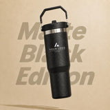 Personalized Insulated Tumbler with Handle, Custom Logo Travel Cup, Realtor Closing Gift Tumbler, Construction Crew Mug, Conference Swag