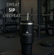 Personalized 30 oz Insulated Tumbler with Handle, Custom Logo Travel Cup, Construction Crew Gift Tumbler, Company Driver Gift Tumbler