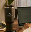 Personalized 30 oz Insulated Tumbler with Handle, Custom Logo Travel Cup, Construction Crew Gift Tumbler, Company Driver Gift Tumbler