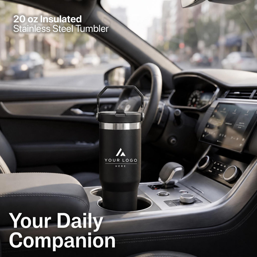 Corporate Welcome Gift Set, 20 oz Ice Flow Tumbler, 3 in 1 MagSafe Wireless Charger, Stylus Pen, Light Up Cable, Premium Company Gift Box