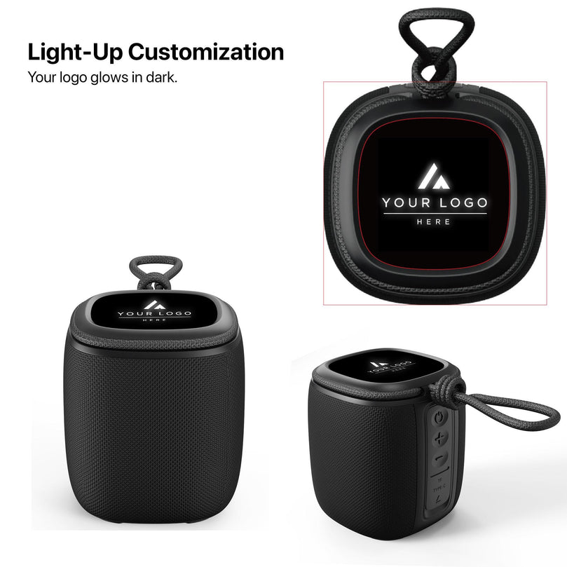 Corporate Tech Gift Set, Bluetooth 5.4 Light Up Speaker, MagSafe Phone Wallet, Stylus Touch Pen, Charging Cable, Company Logo Gift Box