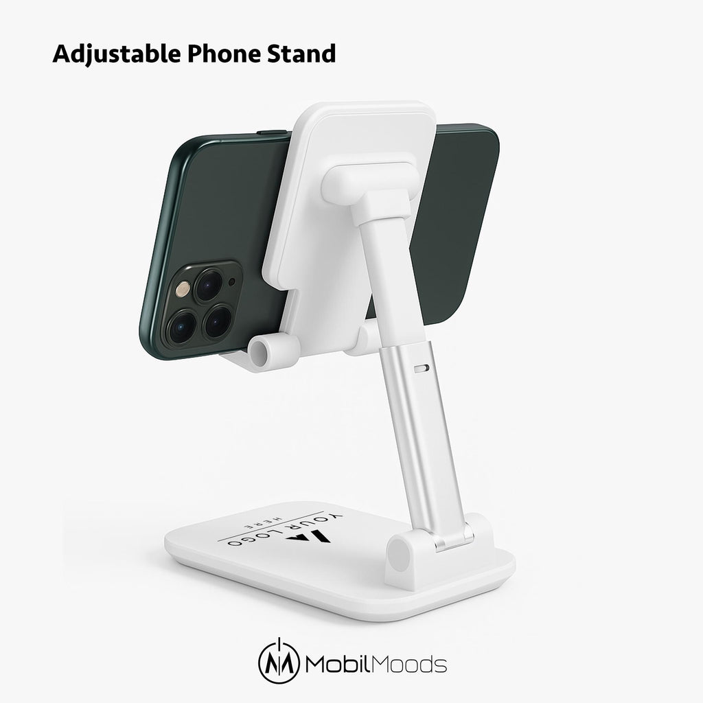 Employee Tech Gift Box, Adjustable Phone Stand, MagSafe Phone Wallet, Stylus Touch Pen, Light Up Cable, Company Logo Corporate Gift Set