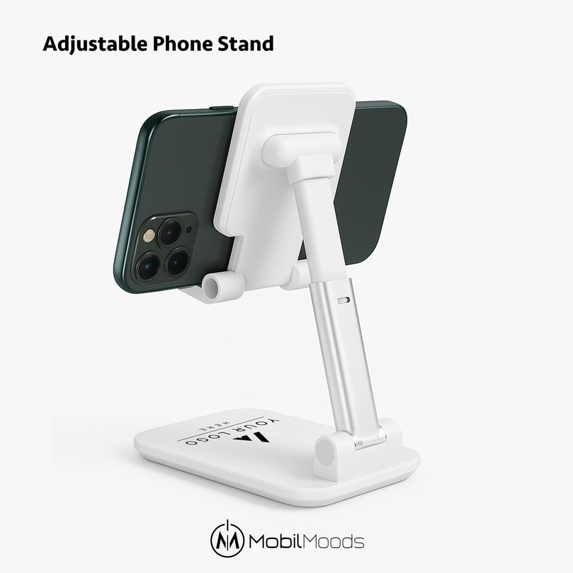 Employee Tech Gift Box, Adjustable Phone Stand, MagSafe Phone Wallet, Stylus Touch Pen, Light Up Cable, Company Logo Corporate Gift Set