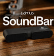 Personalized Light Up SoundBar, 20W Speaker with HDMI USB-C and SD Card, Employee Tech Gift, Client Welcome Gift SoundBar