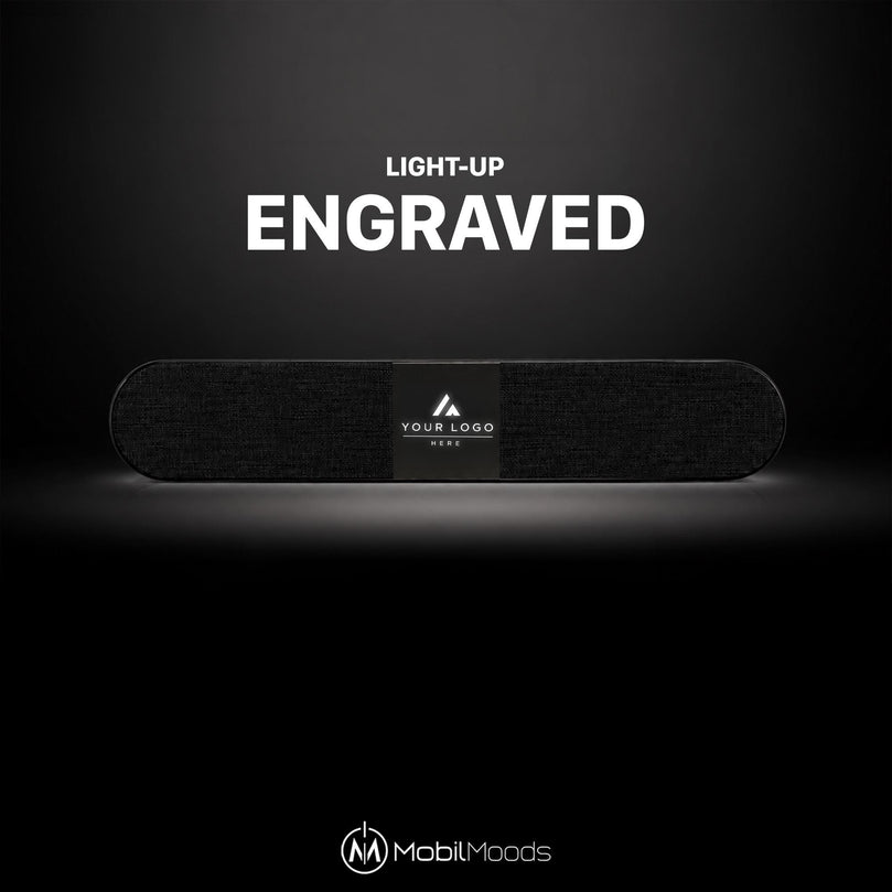 Customized Light Up SoundBar, 20W Speaker with HDMI USB-C and SD Card, Employee Tech Gift, Client Welcome Gift SoundBar