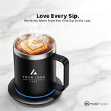 Personalized Smart Heated Mug, Custom Logo Office Coffee Cup, Employee Welcome Gift, Client Appreciation Gift, Executive Desk Mug