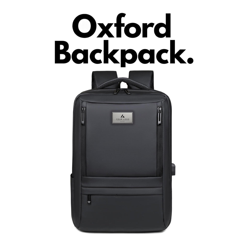 Customized Oxford Fabric Laptop Backpack, Personalized Logo Work Bag, Tech Onboarding Backpack, Conference Travel Bag, Realtor Team Gift
