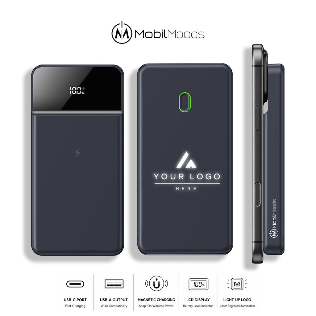 Customized Nonprofit Accounting Gift Box, Custom 16oz Smart Thermos and 10000mAh MagSafe-Compatible Power Bank, Light Up Cable Gift Set