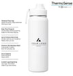 Premium Business Gift Set, 24 oz Double Wall Thermos, 10W Light Up Wireless Docking Station, Charging Cable, Company Logo Corporate Gift Box