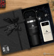 Employee Corporate Gift Set with Company Logo, 20 oz Ice Flow Tumbler, 10000mAh 22.5W PD Power Bank with LCD, Light Up Charging Cable