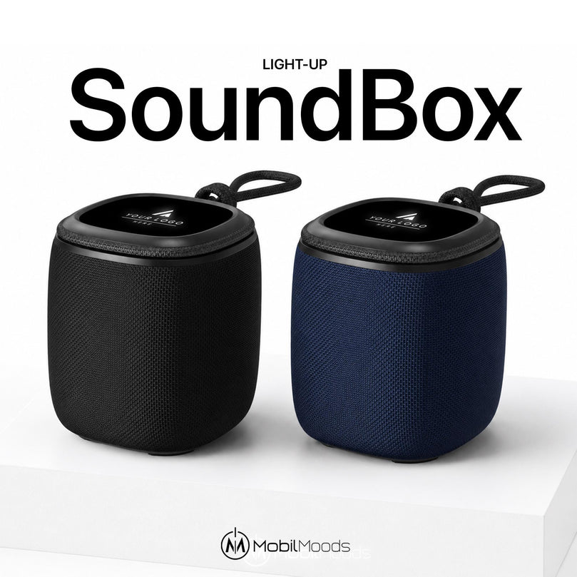 Corporate Tech Gift Box, 20 oz Ice Flow Tumbler, Bluetooth 5.4 Light Up Speaker, Custom Charging Cable, Company Logo Employee Gift Set