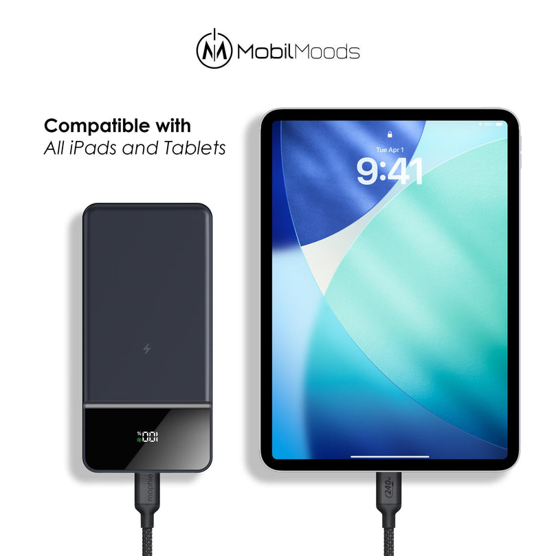 Modern Corporate Tech Gift Set, 10000mAh Light Up MagSafe Power Bank, MagSafe Phone Wallet, Custom Charging Cable, Company Logo Gift Box