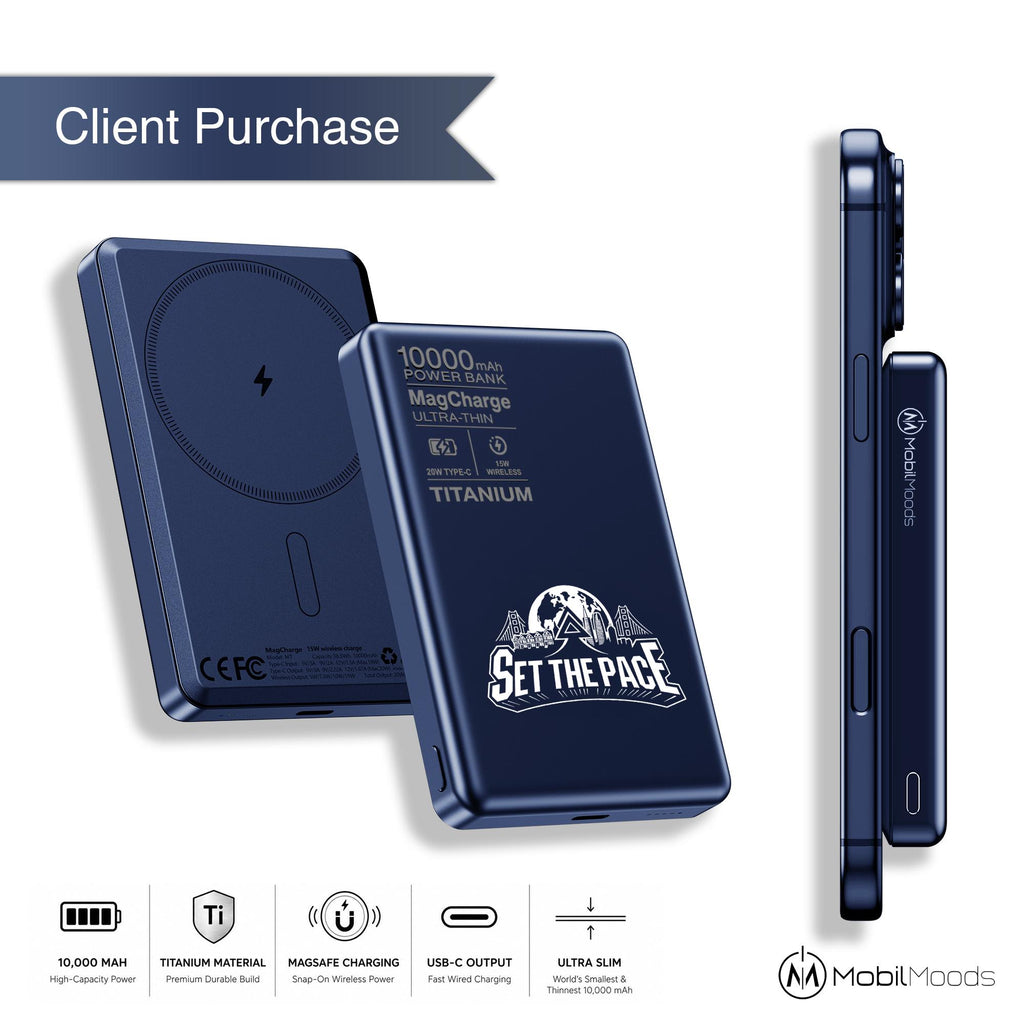 Company Logo MagSafe Charger for Corporate Gifts, Custom Portable Charger for Business Gifts, Bulk Order Personalized Chargers for Events