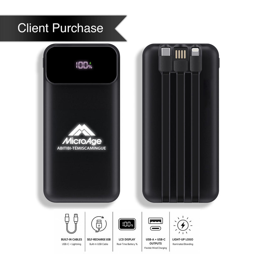 Custom Built-in Cord Charger for Corporate Gifts, Custom Charger for Business Gifts, Bulk Order Personalized Chargers for Events